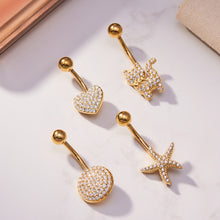Wholesale gold belly button rings with CZ charm styles, 316L stainless steel navel piercing jewelry