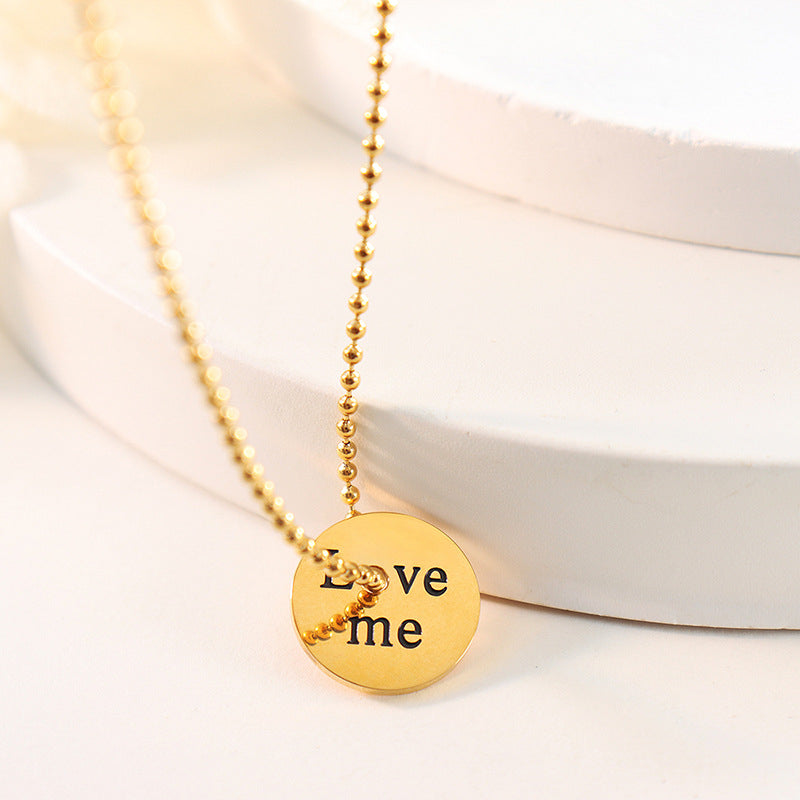 316L Stainless Steel 18K PVD Gold Round Tag Necklace made with 316L stainless steel and 18K PVD gold finish for wholesale jewelry buyers - image 3