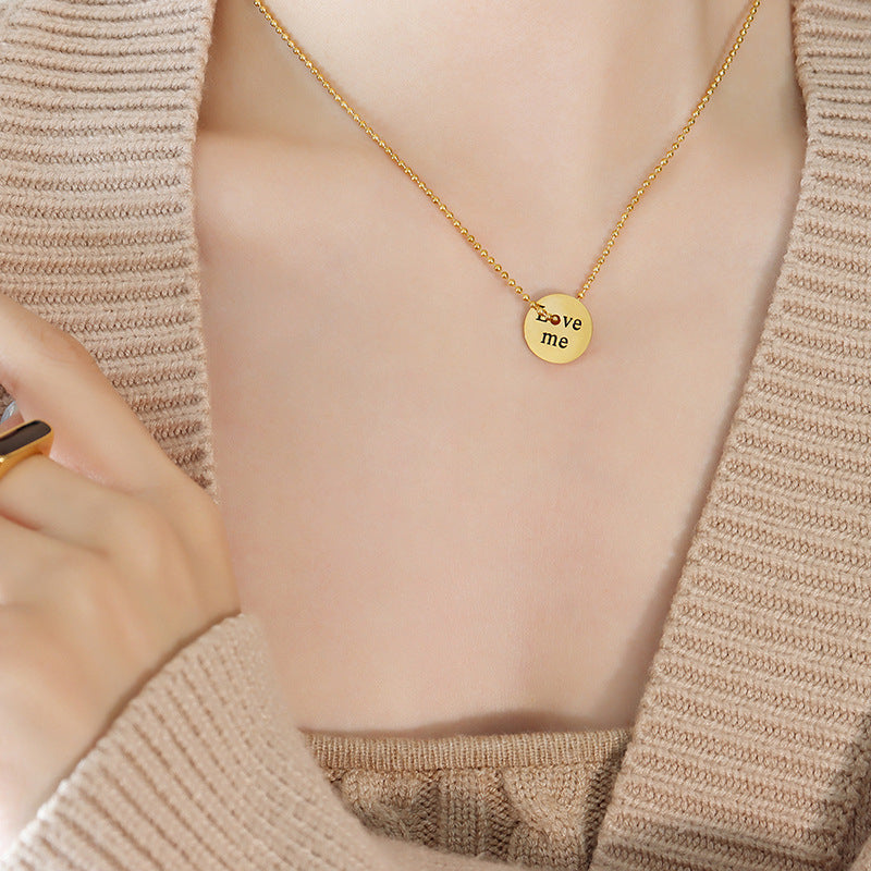 316L Stainless Steel 18K PVD Gold Round Tag Necklace made with 316L stainless steel and 18K PVD gold finish for wholesale jewelry buyers - image 5