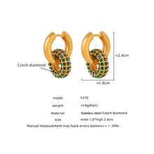 Elegant round zircon earrings in stainless steel