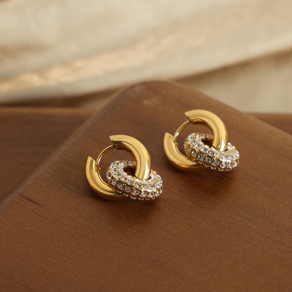 316L Stainless Steel 18K PVD Gold Round Zircon Earrings made with 316L stainless steel and 18K PVD gold finish for wholesale jewelry buyers - image 10