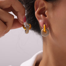 316L Stainless Steel 18K PVD Gold Round Zircon Earrings made with 316L stainless steel and 18K PVD gold finish for wholesale jewelry buyers - image 7