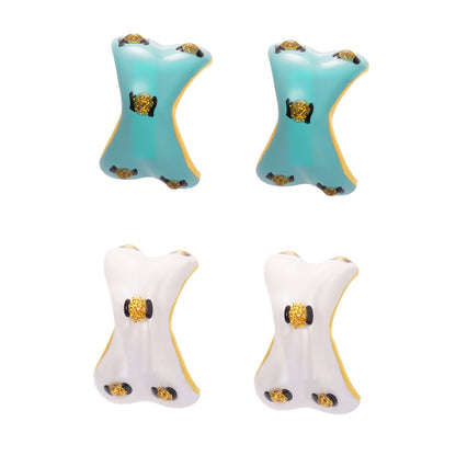 316L Stainless Steel Sculptural Enamel Stud Earrings - Image 3