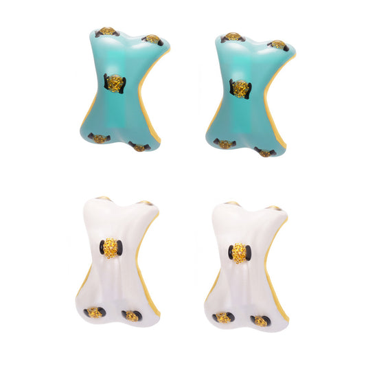 316L Stainless Steel Sculptural Enamel Stud Earrings - Image 3