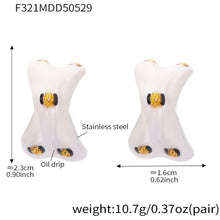 316L Stainless Steel Sculptural Enamel Stud Earrings - Image 8