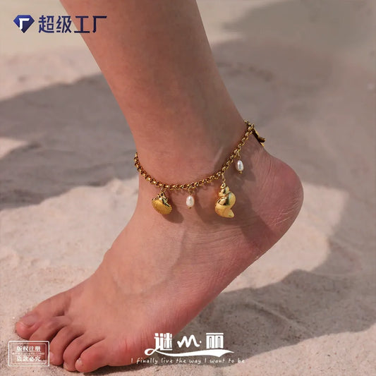 316L Stainless Steel Seaside Charm Bracelet & Pendant Collection - Image 1