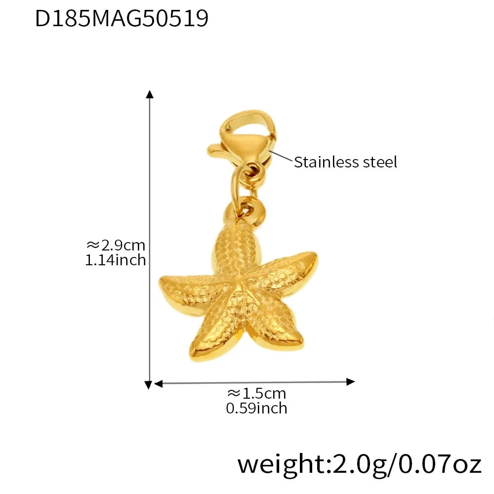 Adjustable lobster clasp and extender chain detail for 316L stainless steel shell charm anklet bracelet set