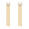 316L Stainless Steel Shell Bead Tassel Drop Earrings | 18K PVD Gold