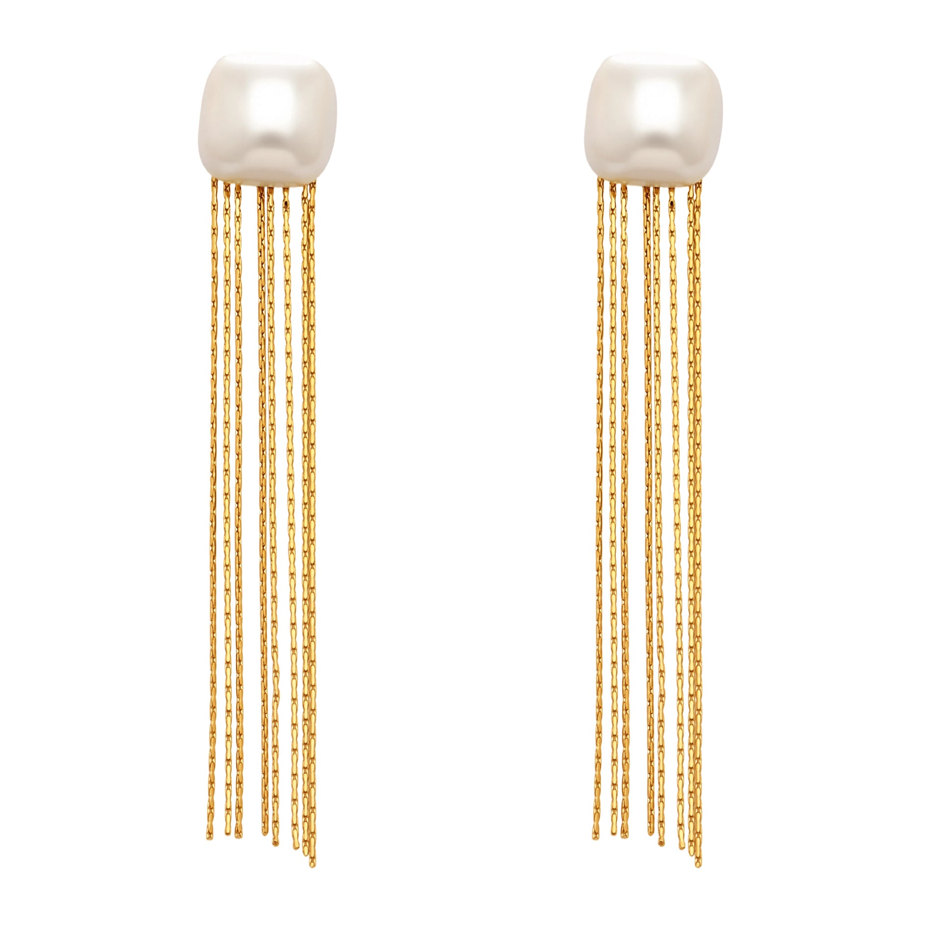 316L stainless steel shell bead tassel drop earrings