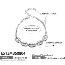 Elegant 316L Stainless Steel Shell Bracelet with PVD Gold Finish