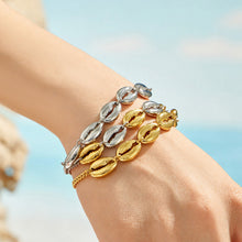 316L Stainless Steel 18K PVD Gold Shell Bracelet made with 316L stainless steel and 18K PVD gold finish for wholesale jewelry buyers - image 15