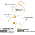 Scallop micro-embedded zircon Gold finger chain / 5cm