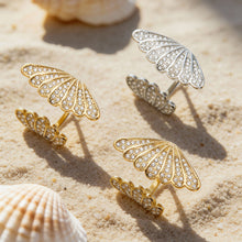 Wholesale 316L stainless steel shell zircon open rings in gold and silver tones