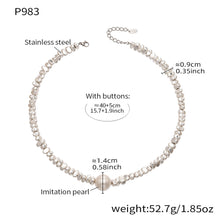 wholesale 316L stainless steel irregular pearl chain necklace for private label brands