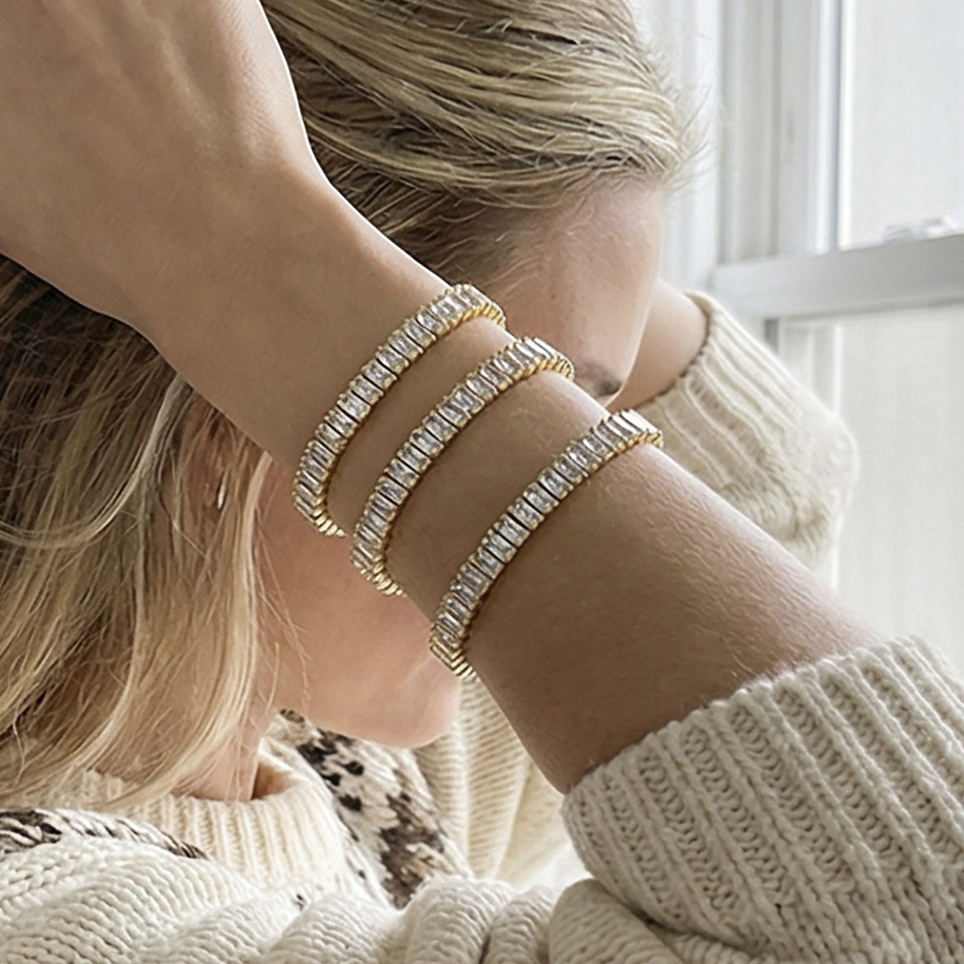 316L Stainless Steel 18K PVD Gold Simple Lock Bracelet made with 316L stainless steel and 18K PVD gold finish for wholesale jewelry buyers - image 4