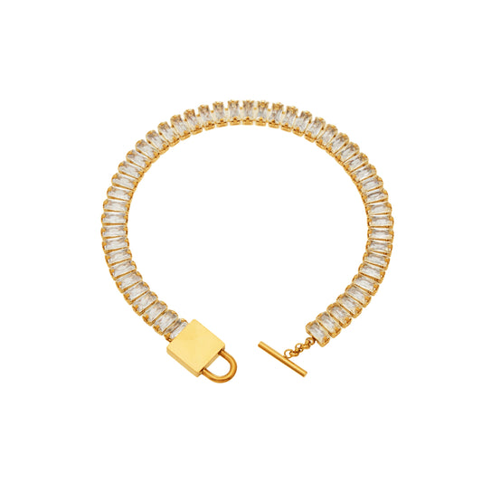 316L Stainless Steel 18K PVD Gold Simple Lock Bracelet made with 316L stainless steel and 18K PVD gold finish for wholesale jewelry buyers - image 5