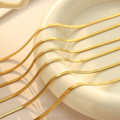 316L Stainless Steel Sleek Herringbone & Flat Chain Collection - Image 12