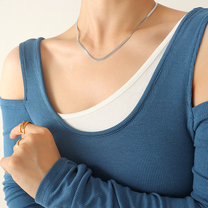 316L Stainless Steel Sleek Herringbone & Flat Chain Collection - Image 4