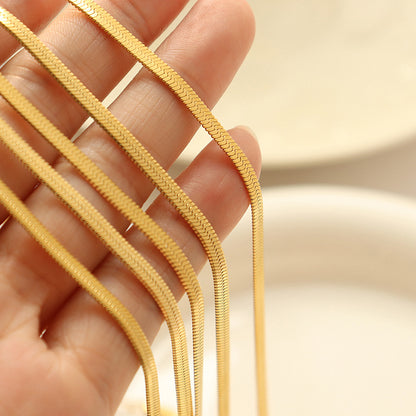 316L Stainless Steel Sleek Herringbone & Flat Chain Collection - Image 5