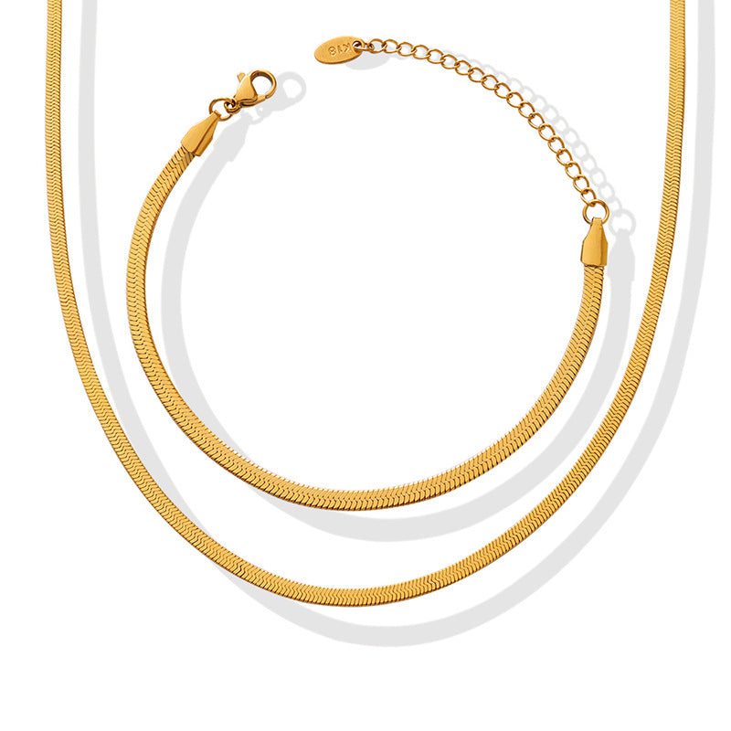 316L stainless steel Sleek Herringbone & Flat Chain Collection main product view for wholesale necklace buyers