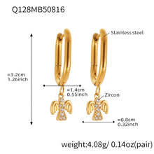 316L Stainless Steel Sparkling 5A Zircon Angel Dangle Hoop Earrings - Image 6