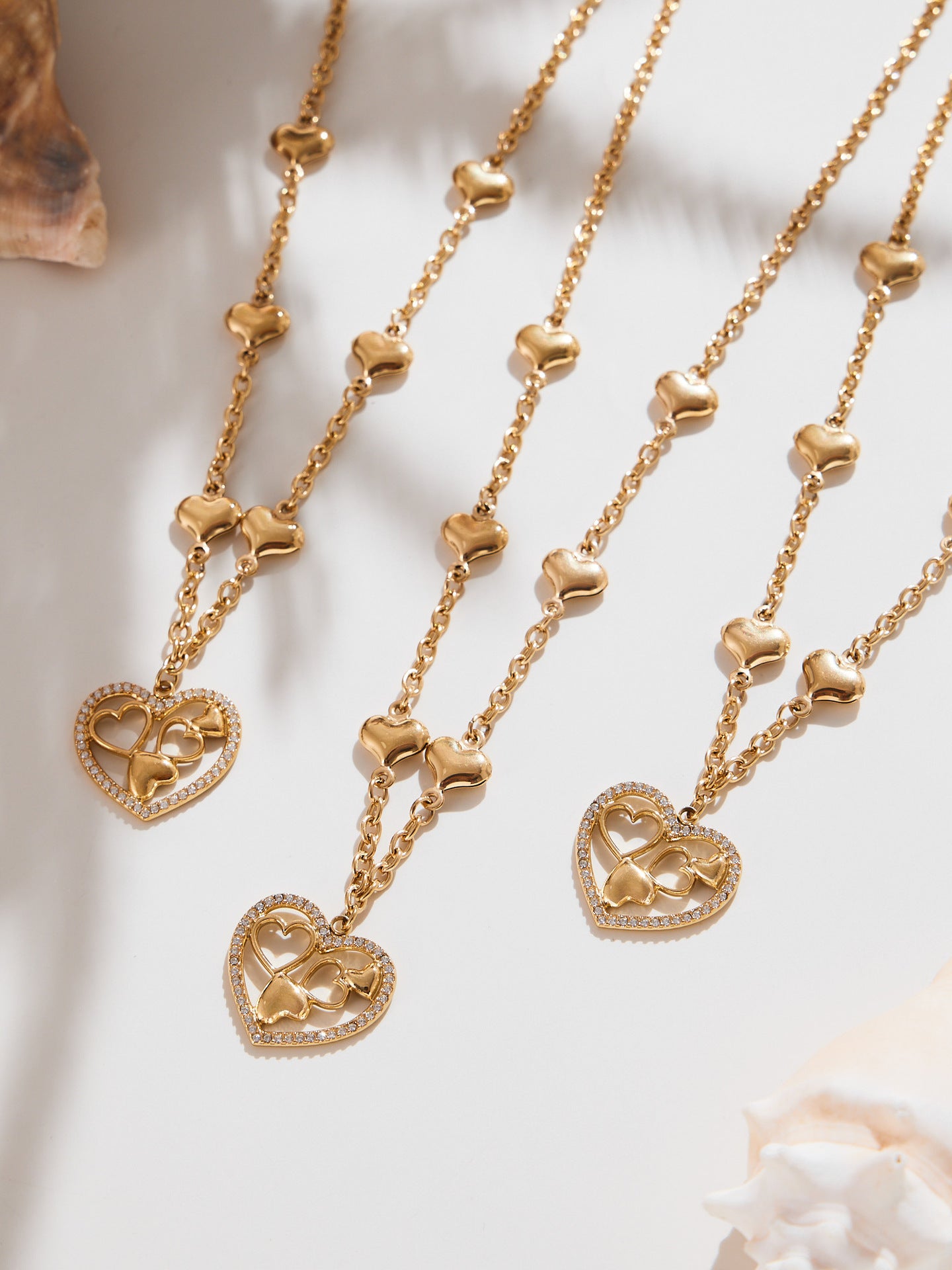 316L Stainless Steel Sparkling 5A Zircon Large Cut-Out Heart Pendant Necklace - Image 3