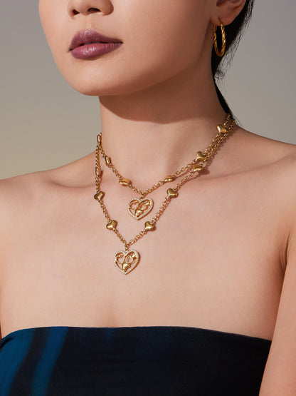 316L Stainless Steel Sparkling 5A Zircon Large Cut-Out Heart Pendant Necklace - Image 4