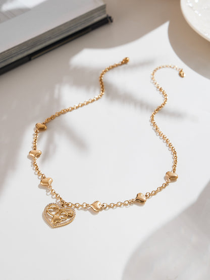 316L Stainless Steel Sparkling 5A Zircon Large Cut-Out Heart Pendant Necklace - Image 8