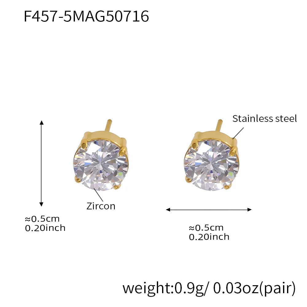 316L Stainless Steel Sparkling 5A Zircon Minimalist Claw-Set Ear Studs - Image 10