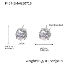 316L stainless steel Sparkling 5A Zircon Minimalist Claw-Set Ear Studs modeled styling view for wholesale earrings buyers