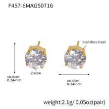 316L stainless steel Sparkling 5A Zircon Minimalist Claw-Set Ear Studs close-up detail view for wholesale earrings buyers