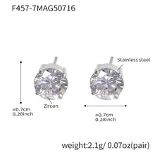 316L stainless steel Sparkling 5A Zircon Minimalist Claw-Set Ear Studs color option display for wholesale earrings buyers