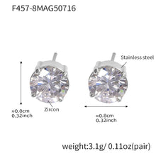 316L stainless steel Sparkling 5A Zircon Minimalist Claw-Set Ear Studs boutique merchandising view for wholesale earrings buyers
