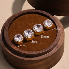 316L stainless steel Sparkling 5A Zircon Minimalist Claw-Set Ear Studs close-up detail view for wholesale earrings buyers