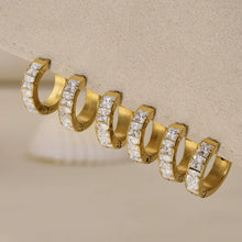 316L Stainless Steel Sparkling 5A Zircon Minimalist Round Hoop Earrings - Image 4