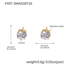 316L stainless steel Sparkling 5A Zircon Minimalist Claw-Set Ear Studs product card view for wholesale earrings buyers