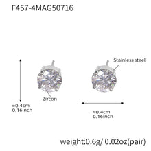 316L stainless steel Sparkling 5A Zircon Minimalist Claw-Set Ear Studs boutique merchandising view for wholesale earrings buyers
