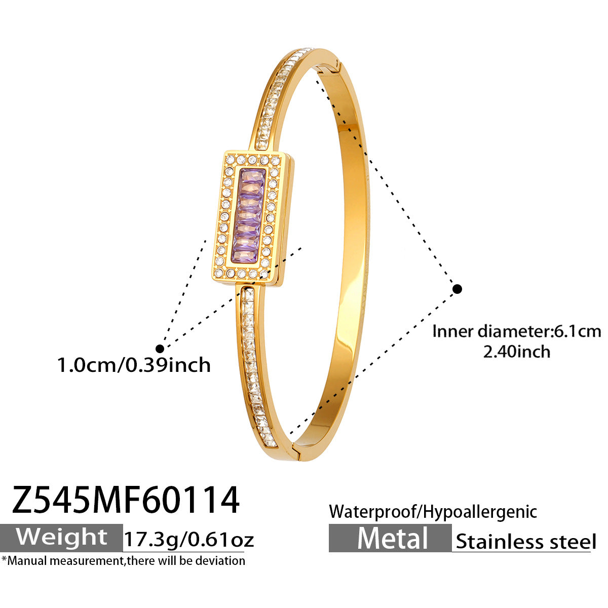 316L Stainless Steel Sparkling 5A Zircon Pavé & Enamel Daisy Bracelet Set - Image 13