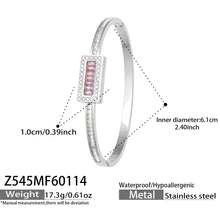 316L Stainless Steel Sparkling 5A Zircon Pavé & Enamel Daisy Bracelet Set - Image 14