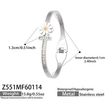 316L Stainless Steel Sparkling 5A Zircon Pavé & Enamel Daisy Bracelet Set - Image 15