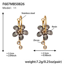 316L Stainless Steel Sparkling Camellia Tassel Hoop Earrings - Image 13