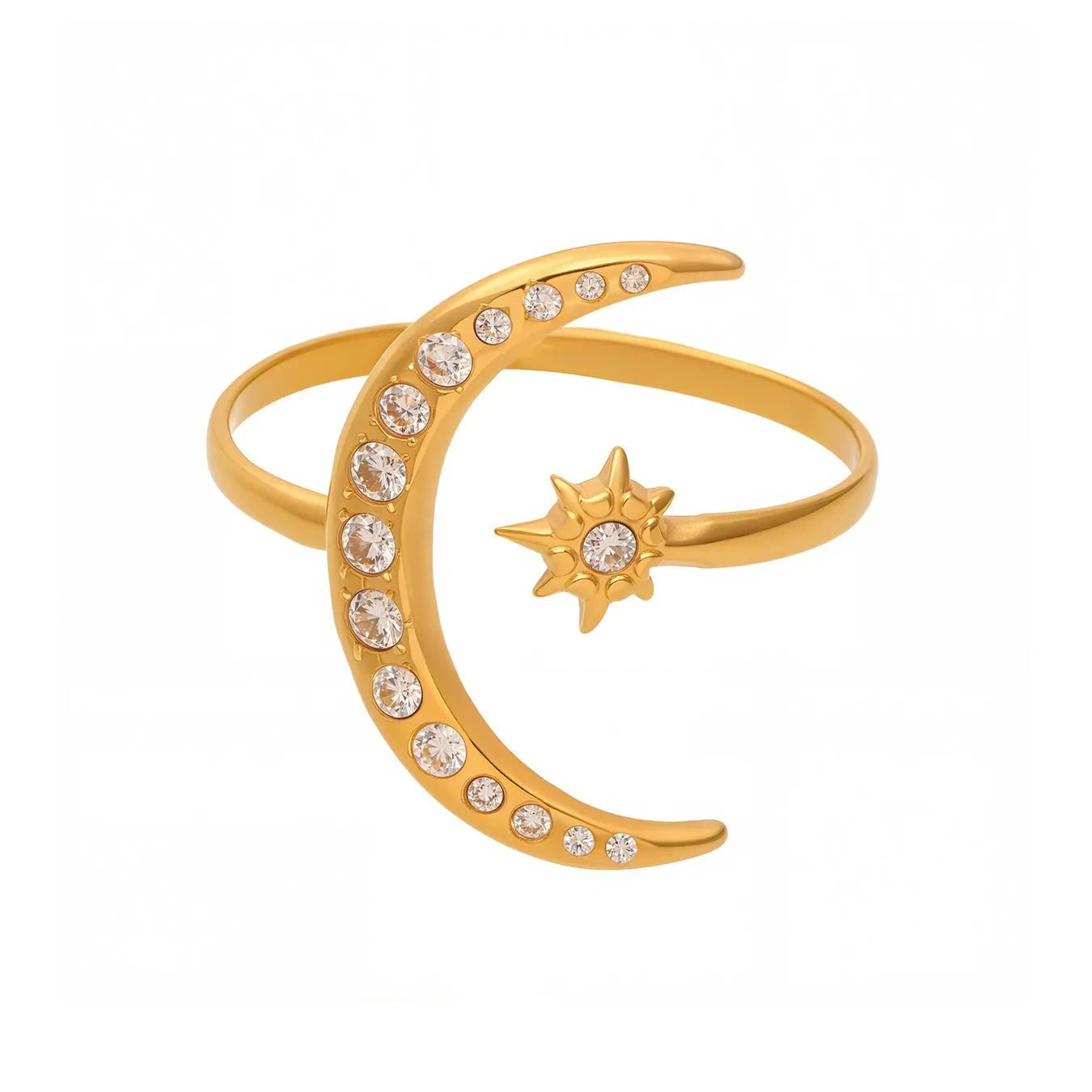 316L Stainless Steel Sparkling Celestial Zirconia Ring - Image 5