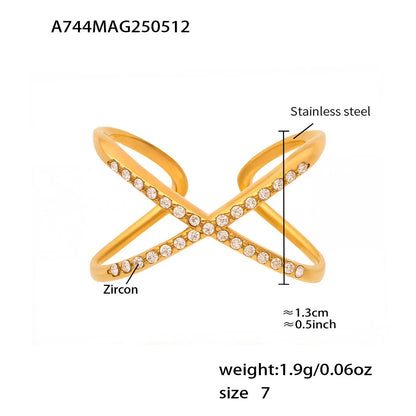 316L Stainless Steel Sparkling Celestial Zirconia Ring - Image 7