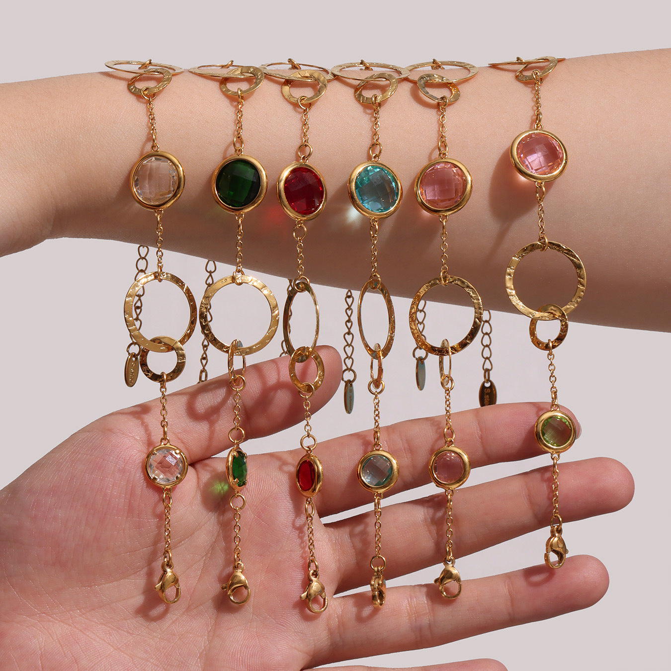 316L Stainless Steel Sparkling Czech Glass Round Bracelet - Image 11