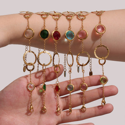 316L Stainless Steel Sparkling Czech Glass Round Bracelet - Image 11