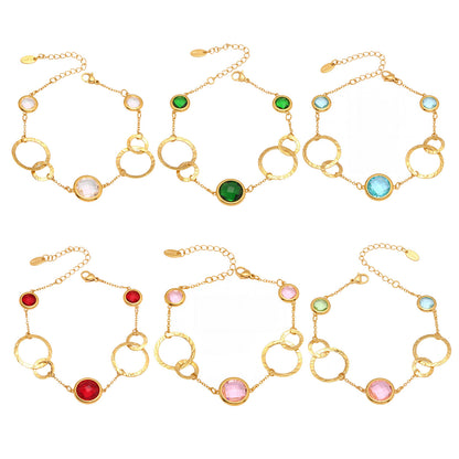 316L Stainless Steel Sparkling Czech Glass Round Bracelet - Image 12