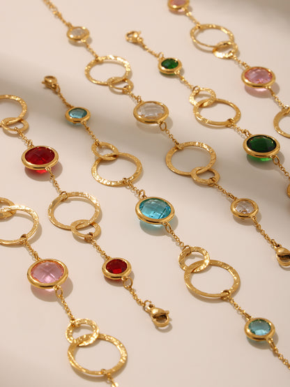 316L Stainless Steel Sparkling Czech Glass Round Bracelet - Image 16