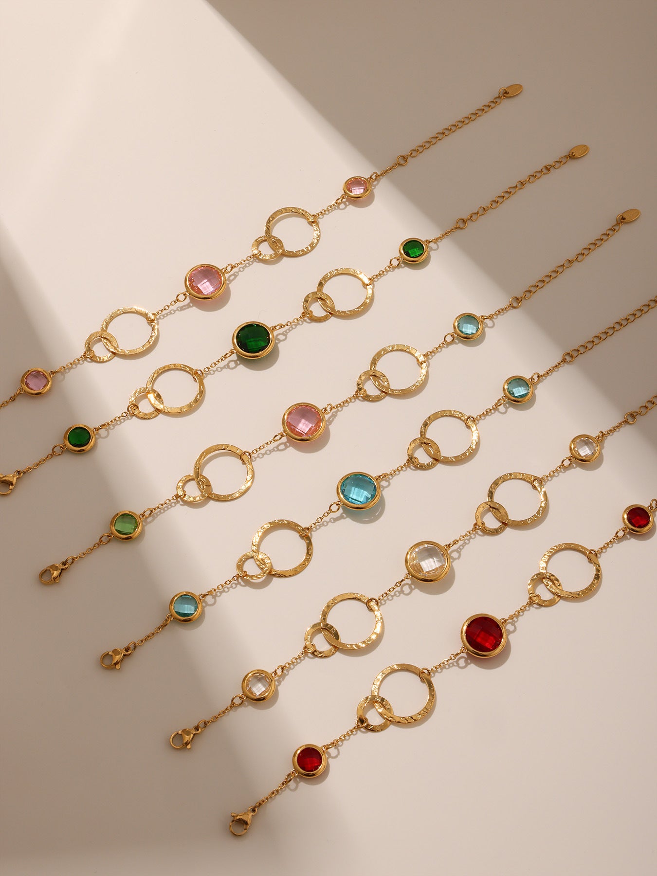 316L Stainless Steel Sparkling Czech Glass Round Bracelet - Image 2