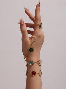316L Stainless Steel Sparkling Czech Glass Round Bracelet - Image 6