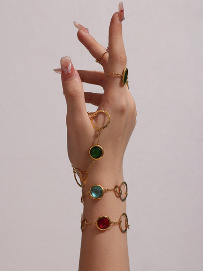 316L Stainless Steel Sparkling Czech Glass Round Bracelet - Image 6